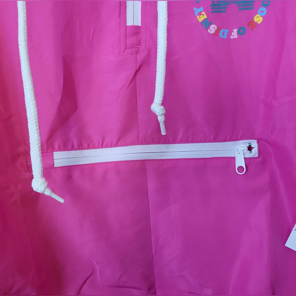NWT Disney Parks Womens Pink Dose of Disney Cropped Windbreaker Hoodie Size XL - Picture 3 of 7